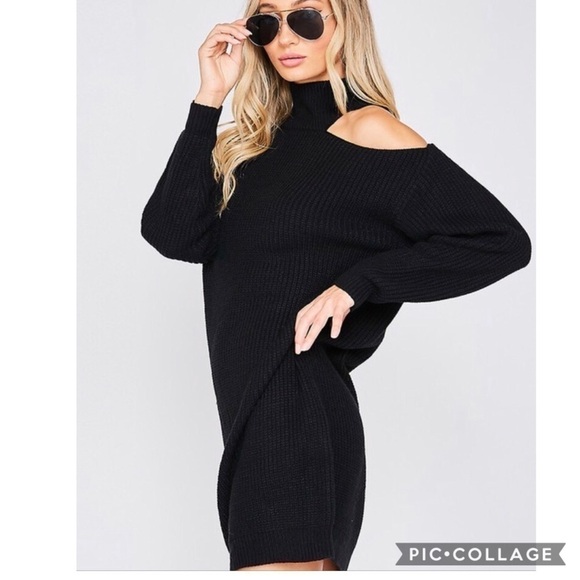 SALE!! Black Maxi Sweater w/Bare Shoulder - Picture 5 of 7